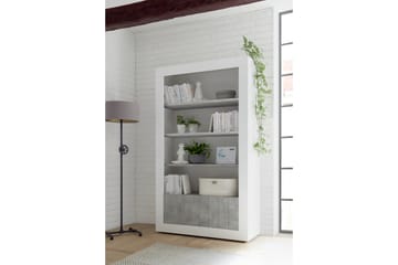 Bokhylla Calpino 110 cm - Vit|Grå - Förvaring - Hylla - Bokhylla