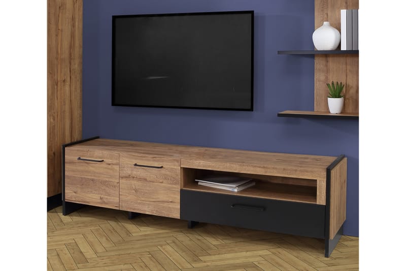 Bokhylla Chepelare 41x187 cm - Brun/Svart - Förvaring - Hylla - Bokhylla
