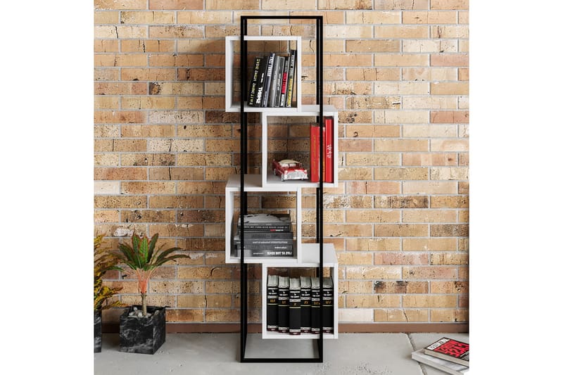 Bokhylla Cowanda 52 cm - Svart|Vit - Förvaring - Hylla - Bokhylla