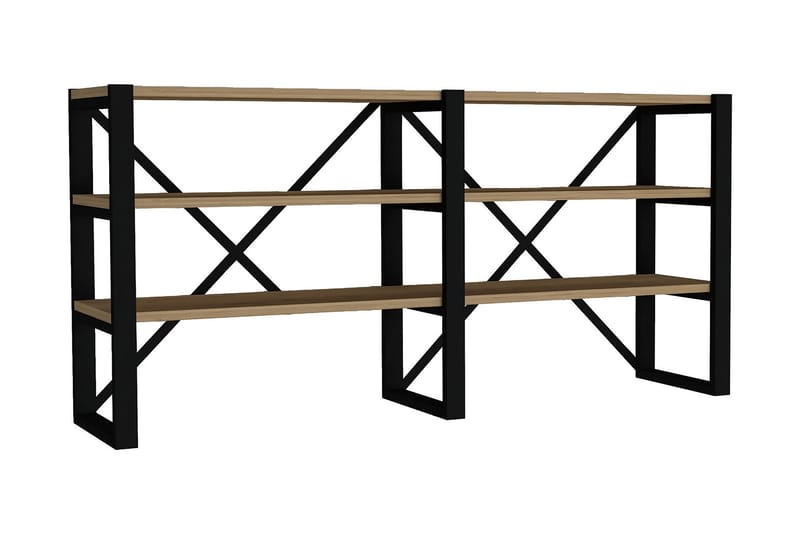 Bokhylla Datca 133x32 cm 6 Hyllor - Blå/Svart - Förvaring - Hylla - Bokhylla