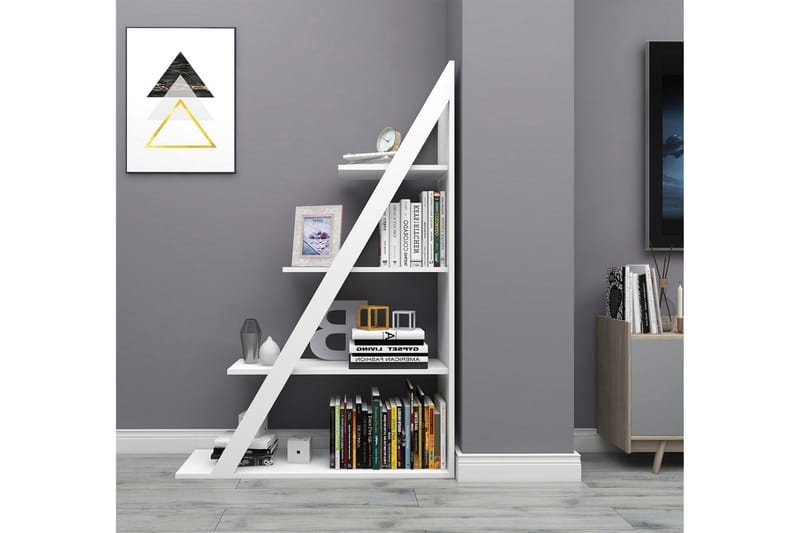 Bokhylla Domblia 30x100 cm - Vit - Förvaring - Hylla - Bokhylla