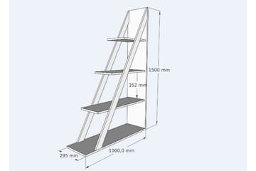 Bokhylla Domblia 30x100 cm - Vit - Förvaring - Hylla - Bokhylla