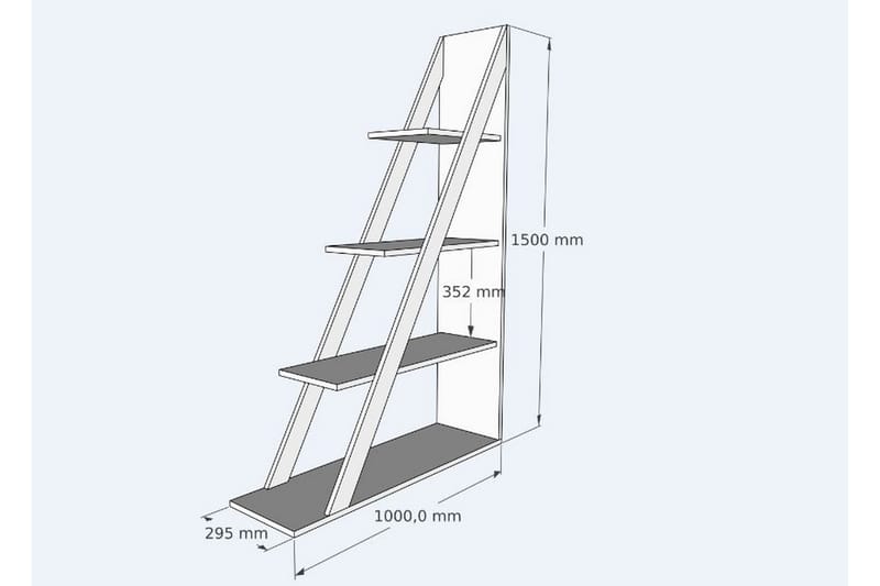 Bokhylla Domblia 30x100 cm - Vit - Förvaring - Hylla - Bokhylla