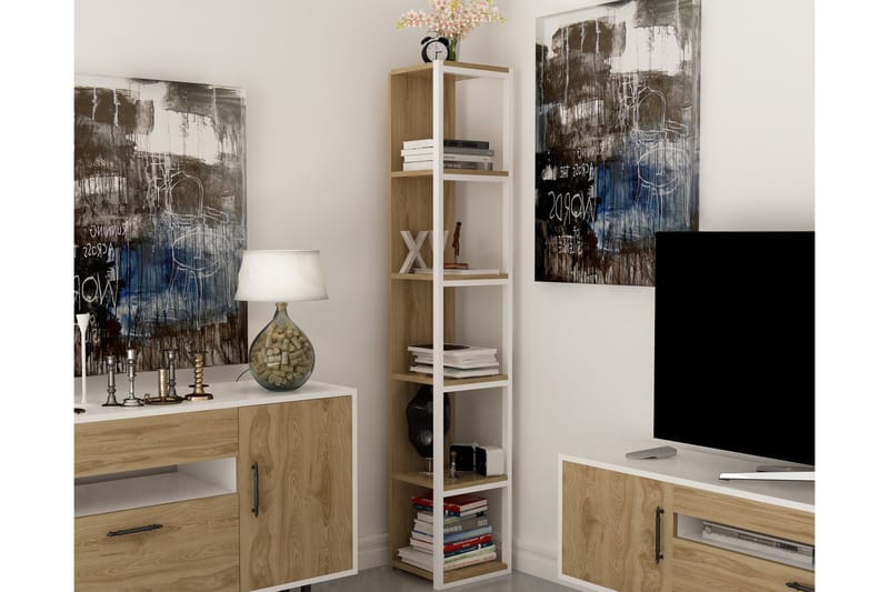 Bokhylla Dumö 34 cm - Brun|Vit - Förvaring - Hylla - Bokhylla