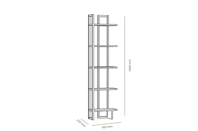 Bokhylla Dumö 45 cm - Brun|Vit - Förvaring - Hylla - Bokhylla