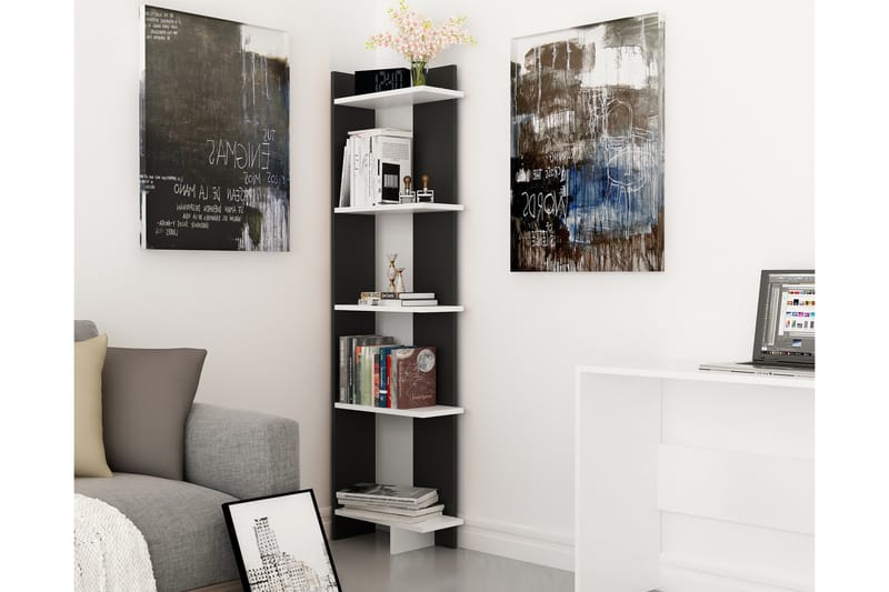 Bokhylla Dumö 45 cm - Svart|Vit - Förvaring - Hylla - Bokhylla