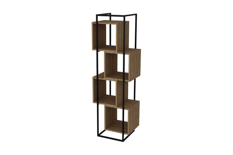 Bokhylla Flaxholme 52 cm - Valnöt|Svart - Förvaring - Hylla - Bokhylla