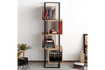 Bokhylla Flaxholme 52 cm - Valnöt|Svart - Förvaring - Hylla - Bokhylla