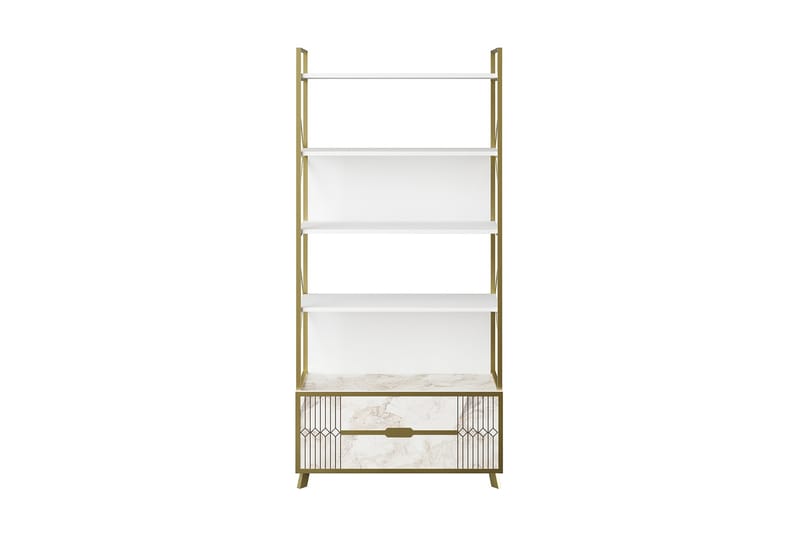 Bokhylla Fridaria 89x35 cm 5 Hyllor - Vit - Förvaring - Hylla - Bokhylla