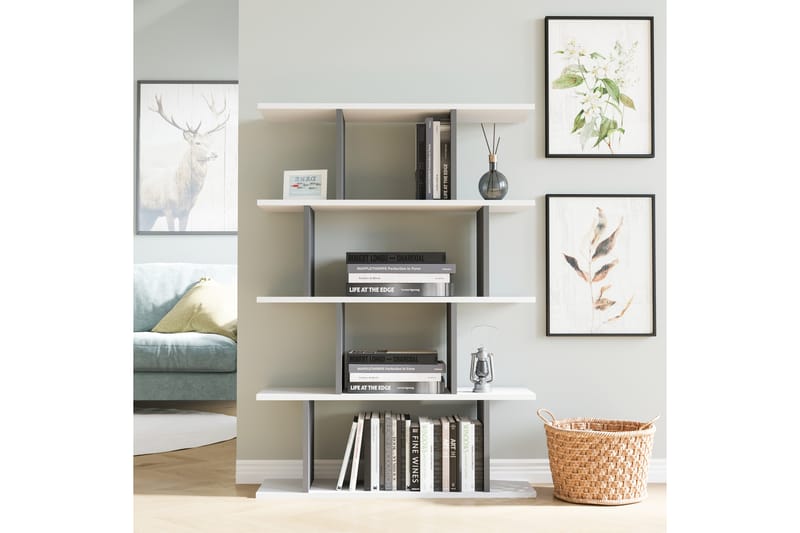Bokhylla Harmona 90x25 cm - Vit/Antracit - Förvaring - Hylla - Bokhylla