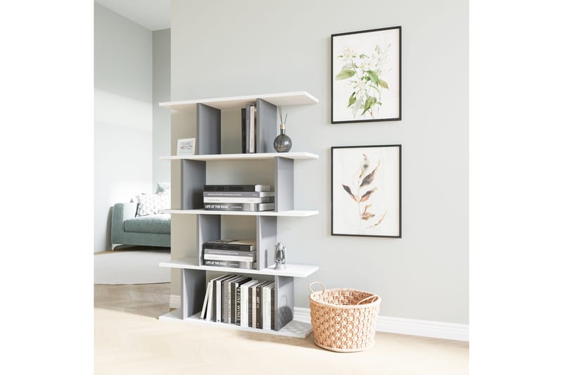 Bokhylla Harmona 90x25 cm - Vit/Antracit - Förvaring - Hylla - Bokhylla