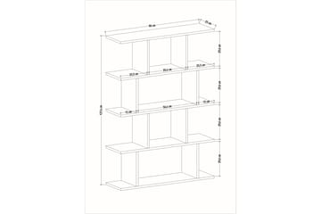 Bokhylla Harmona 90x25 cm - Vit/Antracit - Förvaring - Hylla - Bokhylla