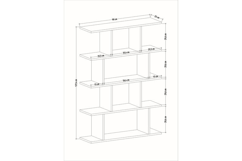 Bokhylla Harmona 90x25 cm - Vit/Antracit - Förvaring - Hylla - Bokhylla