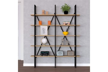 Bokhylla Heybeliada 126x26 cm 10 Hyllor - Blå/Svart - Förvaring - Hylla - Bokhylla