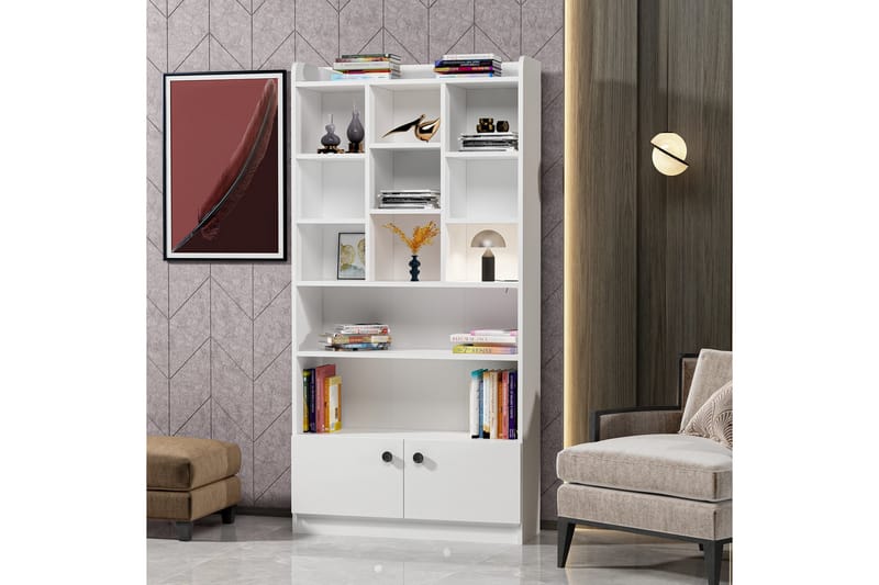 Bokhylla Kashiwa 90x30 cm Vit - Hanah Home - Förvaring - Hylla - Bokhylla