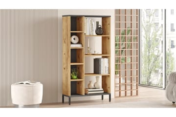 Bokhylla Keshav 72x25,5 cm Antracit/Brun - Hanah Home - Förvaring - Hylla - Bokhylla