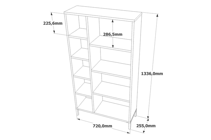 Bokhylla Keshav 72x25,5 cm Antracit/Brun - Hanah Home - Förvaring - Hylla - Bokhylla