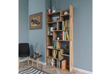 Bokhylla Kuttap 90x22 cm 5 Hyllor - Natur - Förvaring - Hylla - Bokhylla