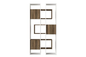 Bokhylla Leonda 96x30 cm 4 Hyllor - Vit/Mörkbrun - Förvaring - Hylla - Bokhylla