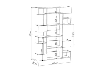 Bokhylla Lindome 120 cm - Vit - Förvaring - Hylla - Bokhylla