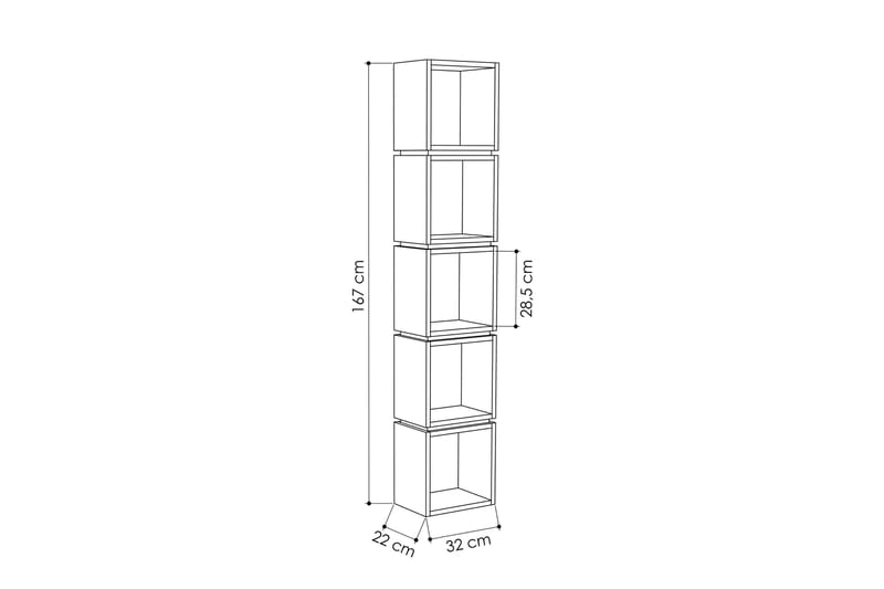 Bokhylla Lindome 32 cm - Brun|Vit - Förvaring - Hylla - Bokhylla