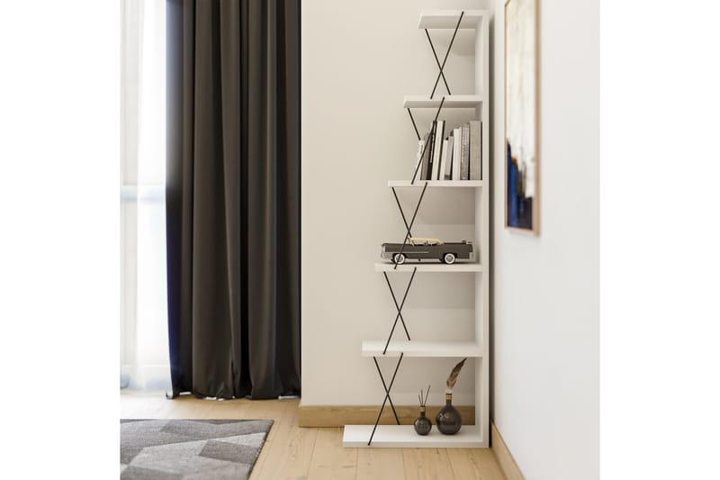 Bokhylla Ljusfors 150x50 cm - Vit/Svart - Förvaring - Hylla - Bokhylla