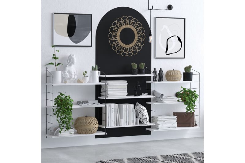 Bokhylla Lungo 85x20 cm Vit/Svart - Hanah Home - Förvaring - Hylla - Bokhylla