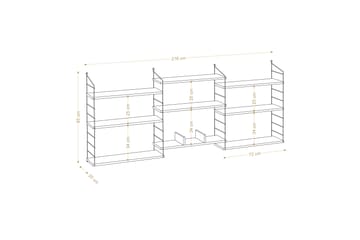 Bokhylla Lungo 85x20 cm Vit/Svart - Hanah Home - Förvaring - Hylla - Bokhylla