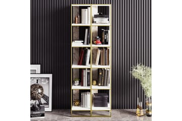 Bokhylla Mangles 64 cm - Guld|Vit - Förvaring - Hylla - Bokhylla