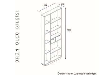 Bokhylla Marquishia 80 cm - Vit|Valnöt - Förvaring - Hylla - Bokhylla