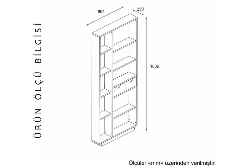 Bokhylla Marquishia 80 cm - Vit|Valnöt - Förvaring - Hylla - Bokhylla