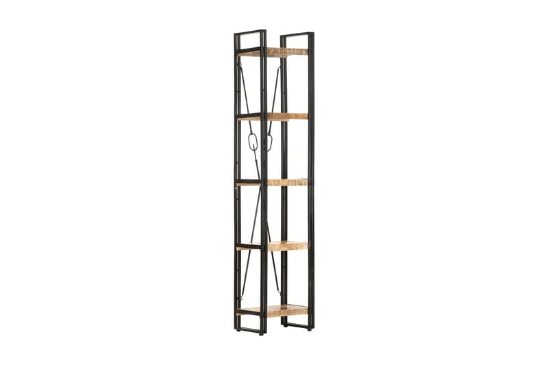 Bokhylla med 5 hyllor 40x30x180 cm massivt mangoträ - Brun - Bokhylla