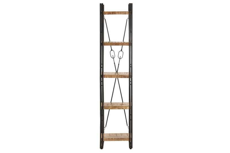 Bokhylla med 5 hyllor 40x30x180 cm massivt mangoträ - Brun - Bokhylla