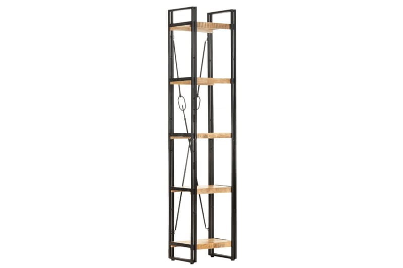 Bokhylla med 5 hyllor 40x30x180 cm massivt mangoträ - Brun - Bokhylla