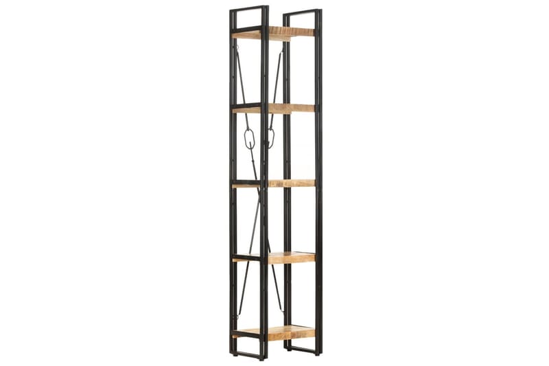 Bokhylla med 5 hyllor 40x30x180 cm massivt mangoträ - Brun - Bokhylla