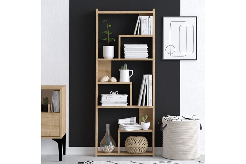 Bokhylla Megg 60x15 cm Brun - Hanah Home - Förvaring - Hylla - Bokhylla