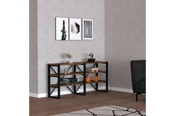 Bokhylla Milasa 133x32 cm 6 Hyllor - Mörkbrun/Svart - Förvaring - Hylla - Bokhylla