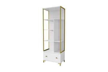 Bokhylla Millevi 42x70 cm - Vit/Guld - Förvaring - Hylla - Bokhylla