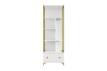 Bokhylla Millevi 42x70 cm - Vit/Guld - Förvaring - Hylla - Bokhylla