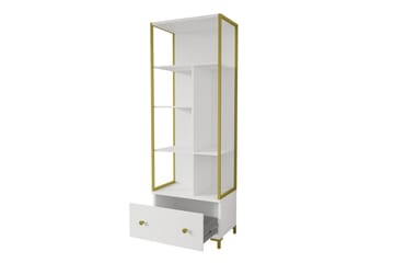 Bokhylla Millevi 42x70 cm - Vit/Guld - Förvaring - Hylla - Bokhylla