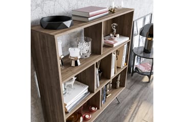 Bokhylla Misticon 120x30 cm 9 Hyllor - Mörkbrun - Förvaring - Hylla - Bokhylla