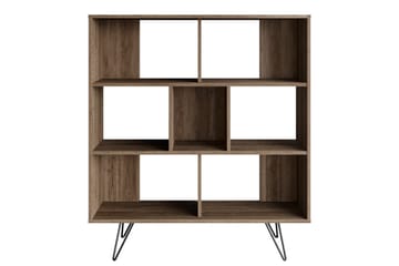 Bokhylla Misticon 120x30 cm 9 Hyllor - Mörkbrun - Förvaring - Hylla - Bokhylla
