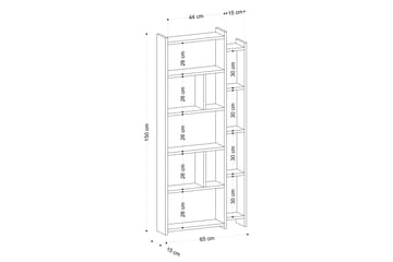 Bokhylla Momo 65x15 cm Brun - Hanah Home - Förvaring - Hylla - Bokhylla