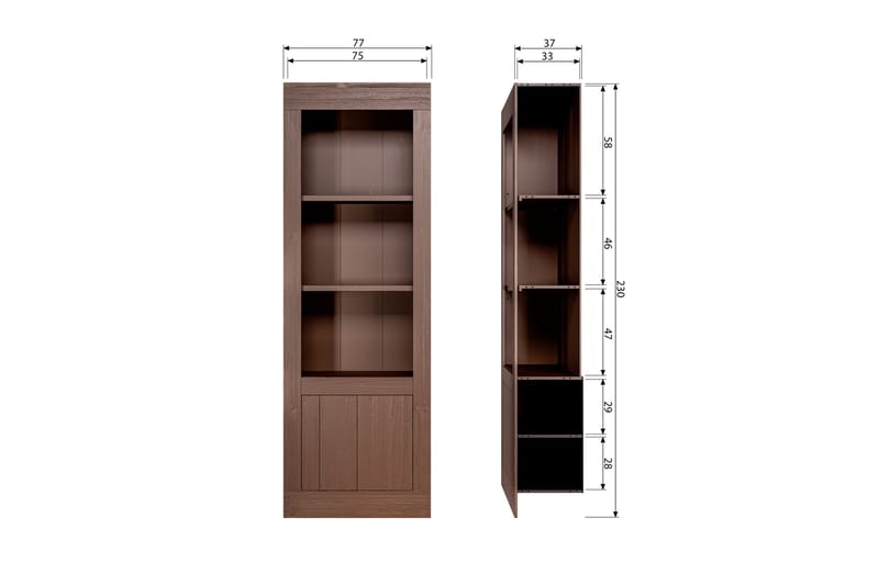 Bokhylla Moona 230 cm - Gul/Orange - Förvaring - Hylla - Bokhylla