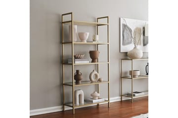 Bokhylla Morsas 165x80 cm - Guld - Förvaring - Hylla - Bokhylla