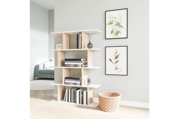 Bokhylla Nachusa Bokhylla 90x25 cm Trä/Natur, Vit - Förvaring - Hylla - Bokhylla