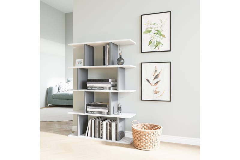 Bokhylla Nachusa Bokhylla 90x25 cm Vit,Antracit - Förvaring - Hylla - Bokhylla