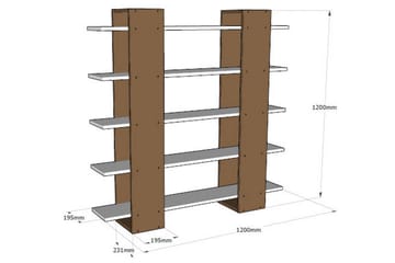 Bokhylla Naidaj - Vit|Valnöt - Förvaring - Hylla - Bokhylla