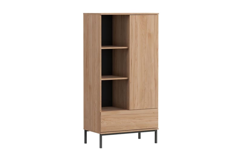 Bokhylla Quertas 70x140x41 cm - Natur/Svart - Förvaring - Hylla - Bokhylla