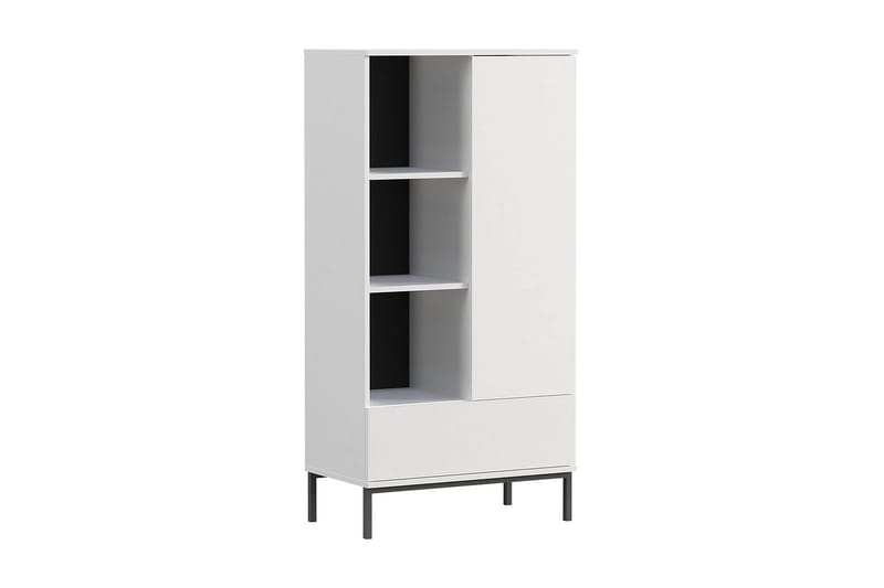 Bokhylla Quertas 70x140x41 cm - Vit/Svart - Förvaring - Hylla - Bokhylla